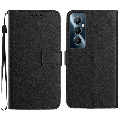 Rhombic Grid Texture Leather Phone Case, For Realme C63 5G, For Realme 12 5G Global, For Realme 12+ Global, For Realme 12 Pro/12 Pro+ Global, For Realme C67 4G, For Realme 11 4G Global, For Realme C53 / C51 / Narzo N53, For Realme 11 5G Global         ...