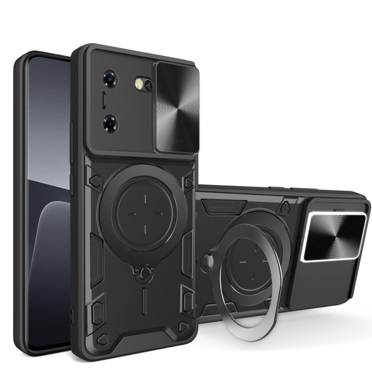 CD Texture Sliding Camshield Magnetic Holder Phone Case, For Tecno Pova 8 5G, For Tecno Spark 50 5G, For Tecno Spark 50 4G, For Tecno Camon 50 Pro 4G, For Tecno Pova 6 Neo 4G, For Tecno Pova 6 4G, For Tecno Camon 30 Pro 5G, For Tecno Camon 30 4G / 5G  ...