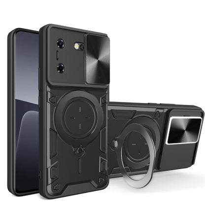 CD Texture Sliding Camshield Magnetic Holder Phone Case, For Tecno Pova 8 5G, For Tecno Spark 50 5G, For Tecno Spark 50 4G, For Tecno Camon 50 Pro 4G, For Tecno Pova 6 Neo 4G, For Tecno Pova 6 4G, For Tecno Camon 30 Pro 5G, For Tecno Camon 30 4G / 5G  ...