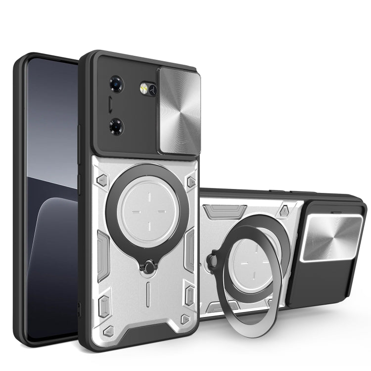 CD Texture Sliding Camshield Magnetic Holder Phone Case, For Tecno Pova 8 5G, For Tecno Spark 50 5G, For Tecno Spark 50 4G, For Tecno Camon 50 Pro 4G, For Tecno Pova 6 Neo 4G, For Tecno Pova 6 4G, For Tecno Camon 30 Pro 5G, For Tecno Camon 30 4G / 5G  ...