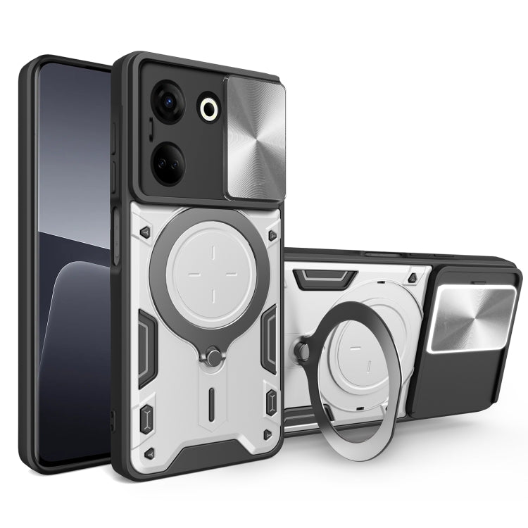 CD Texture Sliding Camshield Magnetic Holder Phone Case, For Tecno Pova 8 5G, For Tecno Spark 50 5G, For Tecno Spark 50 4G, For Tecno Camon 50 Pro 4G, For Tecno Pova 6 Neo 4G, For Tecno Pova 6 4G, For Tecno Camon 30 Pro 5G, For Tecno Camon 30 4G / 5G  ...