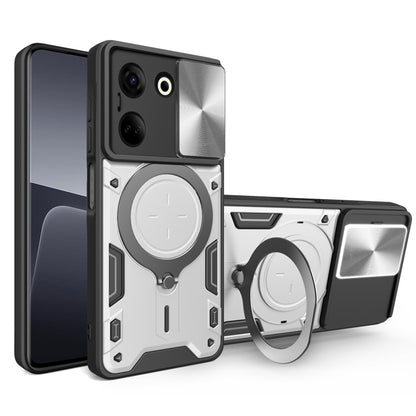 CD Texture Sliding Camshield Magnetic Holder Phone Case, For Tecno Pova 8 5G, For Tecno Spark 50 5G, For Tecno Spark 50 4G, For Tecno Camon 50 Pro 4G, For Tecno Pova 6 Neo 4G, For Tecno Pova 6 4G, For Tecno Camon 30 Pro 5G, For Tecno Camon 30 4G / 5G  ...