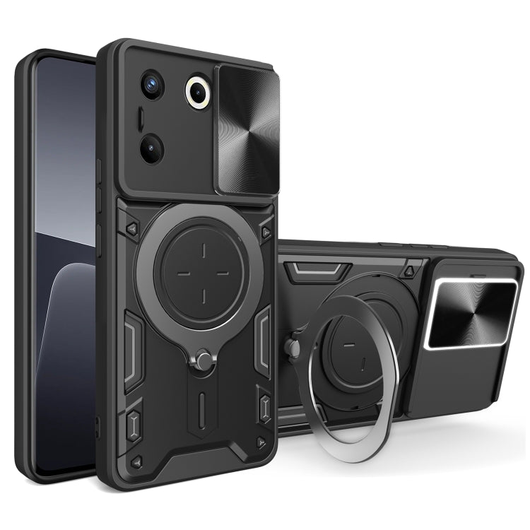 CD Texture Sliding Camshield Magnetic Holder Phone Case, For Tecno Pova 8 5G, For Tecno Spark 50 5G, For Tecno Spark 50 4G, For Tecno Camon 50 Pro 4G, For Tecno Pova 6 Neo 4G, For Tecno Pova 6 4G, For Tecno Camon 30 Pro 5G, For Tecno Camon 30 4G / 5G  ...