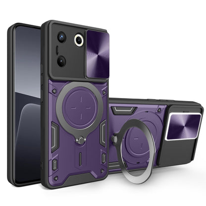 CD Texture Sliding Camshield Magnetic Holder Phone Case, For Tecno Pova 8 5G, For Tecno Spark 50 5G, For Tecno Spark 50 4G, For Tecno Camon 50 Pro 4G, For Tecno Pova 6 Neo 4G, For Tecno Pova 6 4G, For Tecno Camon 30 Pro 5G, For Tecno Camon 30 4G / 5G  ...