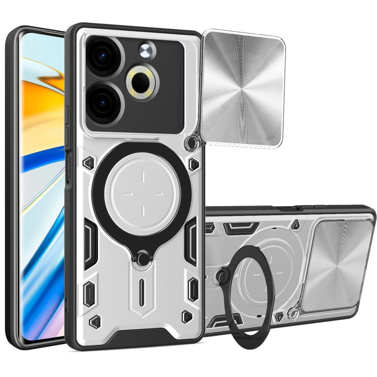 CD Texture Sliding Camshield Magnetic Holder Phone Case, For Tecno Pova 8 5G, For Tecno Spark 50 5G, For Tecno Spark 50 4G, For Tecno Camon 50 Pro 4G, For Tecno Pova 6 Neo 4G, For Tecno Pova 6 4G, For Tecno Camon 30 Pro 5G, For Tecno Camon 30 4G / 5G  ...