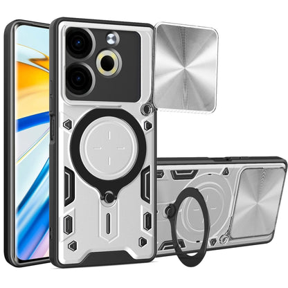 CD Texture Sliding Camshield Magnetic Holder Phone Case, For Tecno Pova 8 5G, For Tecno Spark 50 5G, For Tecno Spark 50 4G, For Tecno Camon 50 Pro 4G, For Tecno Pova 6 Neo 4G, For Tecno Pova 6 4G, For Tecno Camon 30 Pro 5G, For Tecno Camon 30 4G / 5G  ...