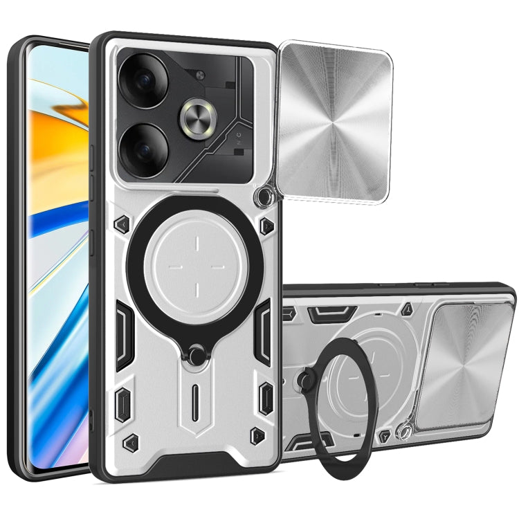 CD Texture Sliding Camshield Magnetic Holder Phone Case, For Tecno Pova 8 5G, For Tecno Spark 50 5G, For Tecno Spark 50 4G, For Tecno Camon 50 Pro 4G, For Tecno Pova 6 Neo 4G, For Tecno Pova 6 4G, For Tecno Camon 30 Pro 5G, For Tecno Camon 30 4G / 5G  ...