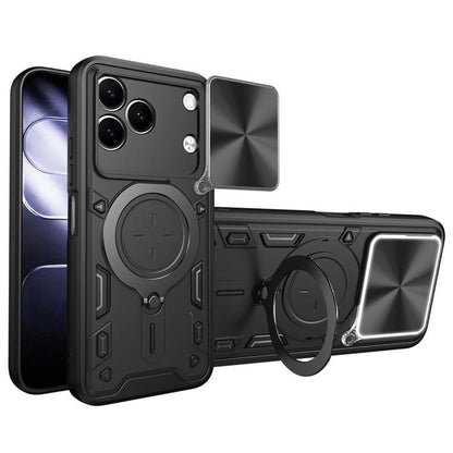 CD Texture Sliding Camshield Magnetic Holder Phone Case, For Tecno Pova 8 5G, For Tecno Spark 50 5G, For Tecno Spark 50 4G, For Tecno Camon 50 Pro 4G, For Tecno Pova 6 Neo 4G, For Tecno Pova 6 4G, For Tecno Camon 30 Pro 5G, For Tecno Camon 30 4G / 5G  ...