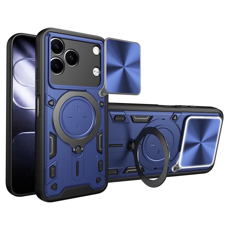 CD Texture Sliding Camshield Magnetic Holder Phone Case, For Tecno Pova 8 5G, For Tecno Spark 50 5G, For Tecno Spark 50 4G, For Tecno Camon 50 Pro 4G, For Tecno Pova 6 Neo 4G, For Tecno Pova 6 4G, For Tecno Camon 30 Pro 5G, For Tecno Camon 30 4G / 5G  ...