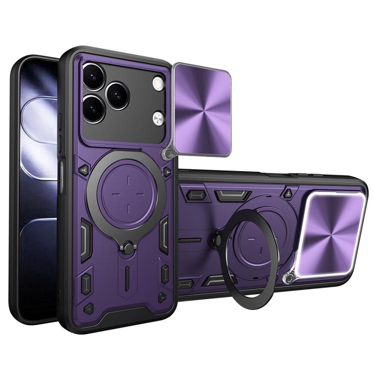CD Texture Sliding Camshield Magnetic Holder Phone Case, For Tecno Pova 8 5G, For Tecno Spark 50 5G, For Tecno Spark 50 4G, For Tecno Camon 50 Pro 4G, For Tecno Pova 6 Neo 4G, For Tecno Pova 6 4G, For Tecno Camon 30 Pro 5G, For Tecno Camon 30 4G / 5G  ...