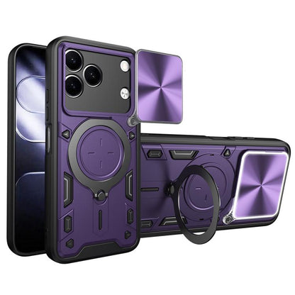 CD Texture Sliding Camshield Magnetic Holder Phone Case, For Tecno Pova 8 5G, For Tecno Spark 50 5G, For Tecno Spark 50 4G, For Tecno Camon 50 Pro 4G, For Tecno Pova 6 Neo 4G, For Tecno Pova 6 4G, For Tecno Camon 30 Pro 5G, For Tecno Camon 30 4G / 5G  ...