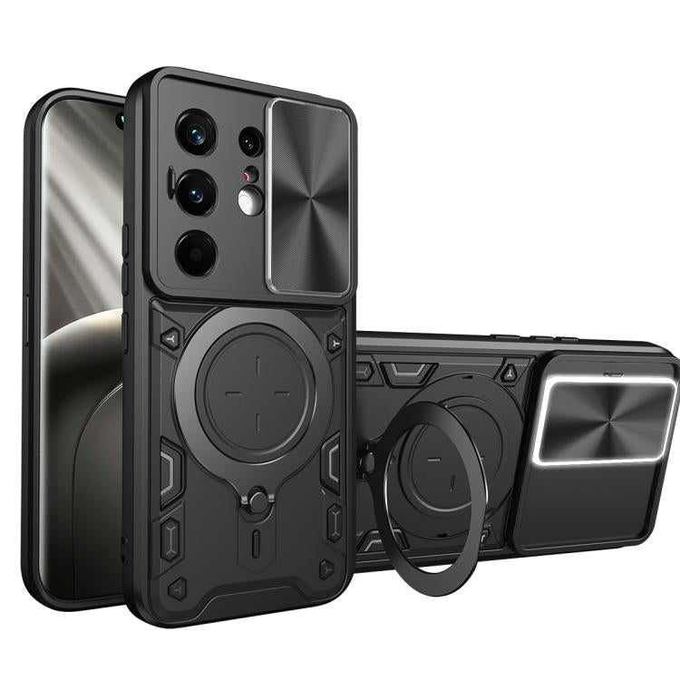 CD Texture Sliding Camshield Magnetic Holder Phone Case, For Tecno Pova 8 5G, For Tecno Spark 50 5G, For Tecno Spark 50 4G, For Tecno Camon 50 Pro 4G, For Tecno Pova 6 Neo 4G, For Tecno Pova 6 4G, For Tecno Camon 30 Pro 5G, For Tecno Camon 30 4G / 5G  ...