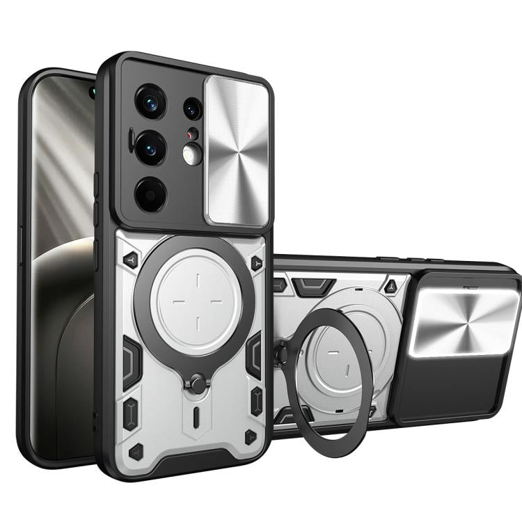 CD Texture Sliding Camshield Magnetic Holder Phone Case, For Tecno Pova 8 5G, For Tecno Spark 50 5G, For Tecno Spark 50 4G, For Tecno Camon 50 Pro 4G, For Tecno Pova 6 Neo 4G, For Tecno Pova 6 4G, For Tecno Camon 30 Pro 5G, For Tecno Camon 30 4G / 5G  ...
