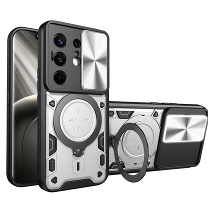 CD Texture Sliding Camshield Magnetic Holder Phone Case, For Tecno Pova 8 5G, For Tecno Spark 50 5G, For Tecno Spark 50 4G, For Tecno Camon 50 Pro 4G, For Tecno Pova 6 Neo 4G, For Tecno Pova 6 4G, For Tecno Camon 30 Pro 5G, For Tecno Camon 30 4G / 5G  ...