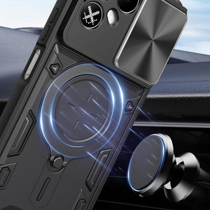 CD Texture Sliding Camshield Magnetic Holder Phone Case, For Tecno Pova 8 5G, For Tecno Spark 50 5G, For Tecno Spark 50 4G, For Tecno Camon 50 Pro 4G, For Tecno Pova 6 Neo 4G, For Tecno Pova 6 4G, For Tecno Camon 30 Pro 5G, For Tecno Camon 30 4G / 5G  ...