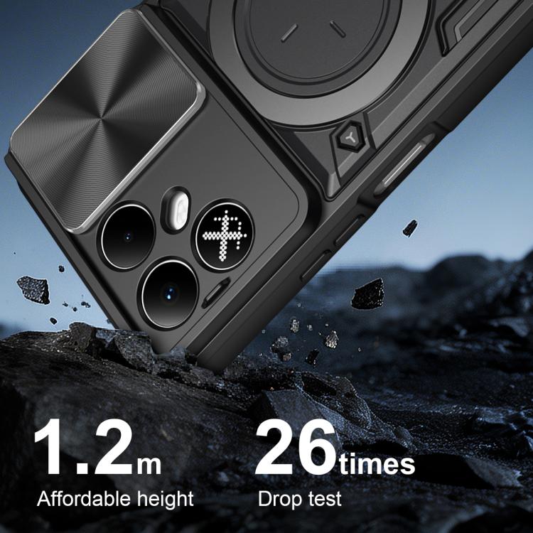 CD Texture Sliding Camshield Magnetic Holder Phone Case, For Tecno Pova 8 5G, For Tecno Spark 50 5G, For Tecno Spark 50 4G, For Tecno Camon 50 Pro 4G, For Tecno Pova 6 Neo 4G, For Tecno Pova 6 4G, For Tecno Camon 30 Pro 5G, For Tecno Camon 30 4G / 5G  ...
