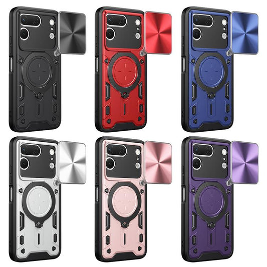 CD Texture Sliding Camshield Magnetic Holder Phone Case, For Tecno Spark 50 Pro, For Tecno Pova 8 5G, For Tecno Spark 50 5G, For Tecno Spark 50 4G, For Tecno Camon 50 Pro 4G, For Tecno Pova 6 Neo 4G, For Tecno Pova 6 4G, For Tecno Camon 30 Pro 5G      ...