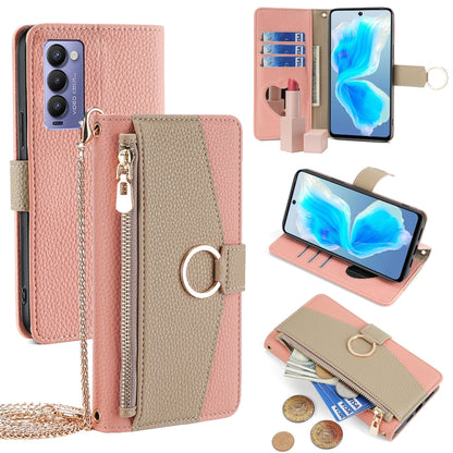 Crossbody Litchi Texture Leather Phone Case, For Tecno Camon 18 / 18 P