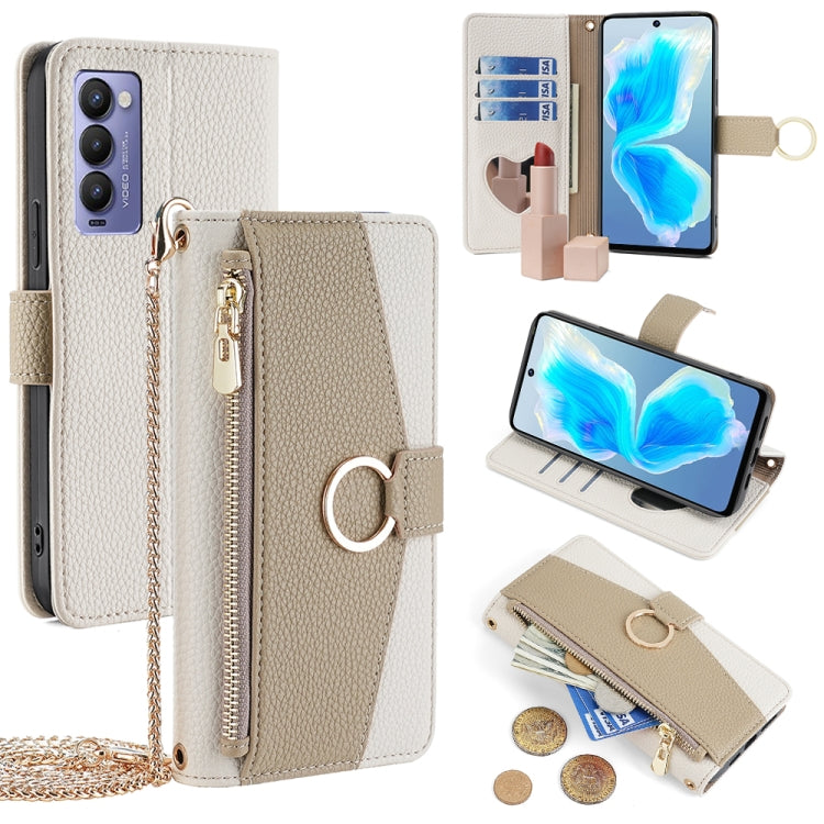 Crossbody Litchi Texture Leather Phone Case, For Tecno Camon 18 / 18 P