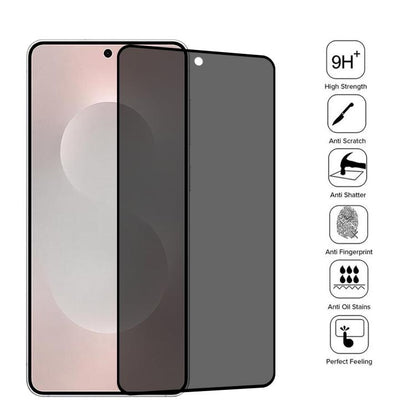 25pcs Full Cover Anti-peeping Tempered Glass Film,  Support Fingerprint Unlocking, For Samsung Galaxy S25 Edge 5G, For Samsung Galaxy S25 5G, For Samsung Galaxy S25+ 5G, For Samsung Galaxy S25 Ultra 5G, For Samsung Galaxy S24 Ultra 5G������������������...