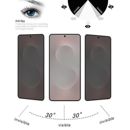 25pcs Full Cover Anti-peeping Tempered Glass Film,  Support Fingerprint Unlocking, For Samsung Galaxy S25 Edge 5G, For Samsung Galaxy S25 5G, For Samsung Galaxy S25+ 5G, For Samsung Galaxy S25 Ultra 5G, For Samsung Galaxy S24 Ultra 5G������������������...