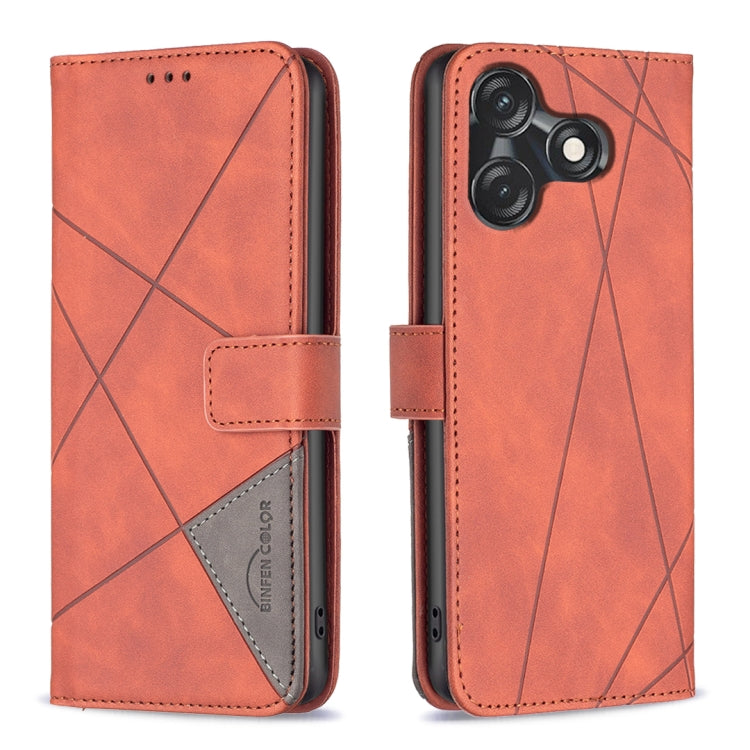 Magnetic Buckle Rhombus Texture Leather Phone Case, For Tecno Spark 30C, For Tecno Spark Go 1 / Pop 9, For Tecno Spark 20 Pro 5G, For Tecno Pova 6 Neo, For Tecno Pova 6/6 Pro 5G, For Tecno Camon 30 Premier 5G, For Tecno Spark 20 Pro                    ...