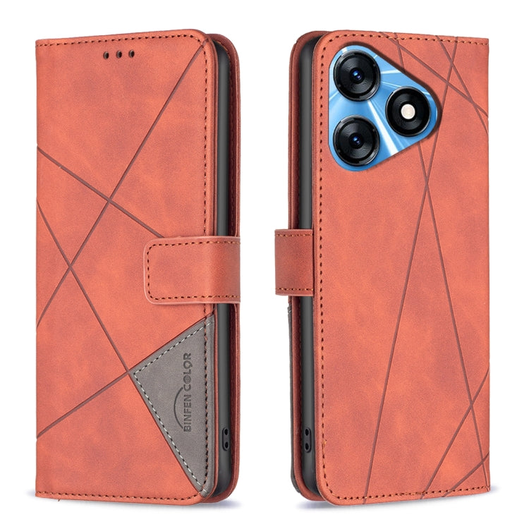 Magnetic Buckle Rhombus Texture Leather Phone Case, For Tecno Spark 10 4G, For Tecno Spark Go 2023/Pop 7 Pro, For Tecno Spark 10 Pro