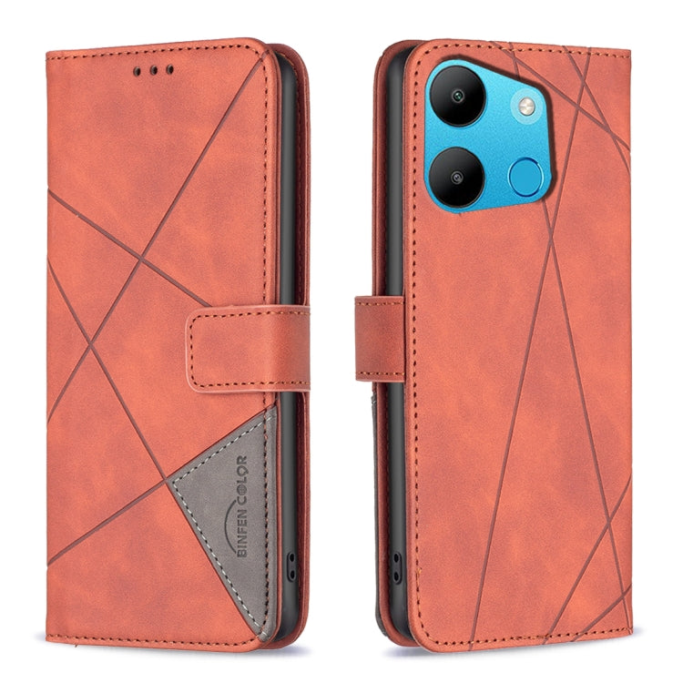 Magnetic Buckle Rhombus Texture Leather Phone Case, For Tecno Spark 10 4G, For Tecno Spark Go 2023/Pop 7 Pro, For Tecno Spark 10 Pro