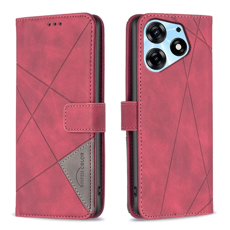 Magnetic Buckle Rhombus Texture Leather Phone Case, For Tecno Spark 10 4G, For Tecno Spark Go 2023/Pop 7 Pro, For Tecno Spark 10 Pro