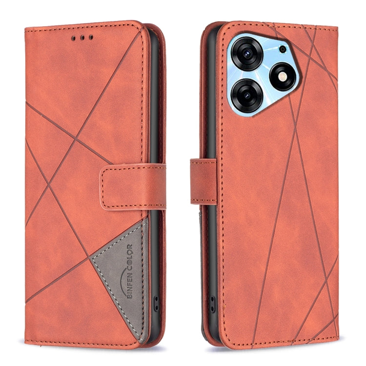 Magnetic Buckle Rhombus Texture Leather Phone Case, For Tecno Spark 10 4G, For Tecno Spark Go 2023/Pop 7 Pro, For Tecno Spark 10 Pro