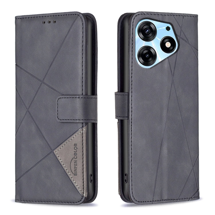 Magnetic Buckle Rhombus Texture Leather Phone Case, For Tecno Spark 10 4G, For Tecno Spark Go 2023/Pop 7 Pro, For Tecno Spark 10 Pro