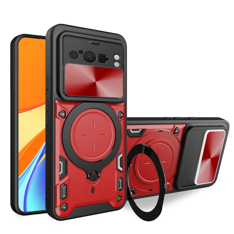 CD Texture Sliding Camshield Magnetic Holder Phone Case, For Google Pixel 10a, For Google Pixel 9 Pro XL, For Google Pixel 9 / 9 Pro, For Google Pixel 8a, For Google Pixel 8 Pro 5G, For Google Pixel 8 5G
