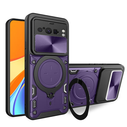 CD Texture Sliding Camshield Magnetic Holder Phone Case, For Google Pixel 10a, For Google Pixel 9 Pro XL, For Google Pixel 9 / 9 Pro, For Google Pixel 8a, For Google Pixel 8 Pro 5G, For Google Pixel 8 5G
