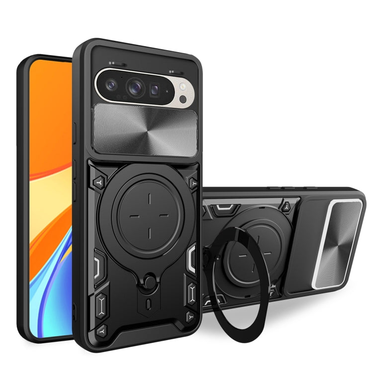 CD Texture Sliding Camshield Magnetic Holder Phone Case, For Google Pixel 10a, For Google Pixel 9 Pro XL, For Google Pixel 9 / 9 Pro, For Google Pixel 8a, For Google Pixel 8 Pro 5G, For Google Pixel 8 5G