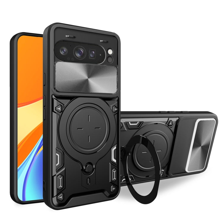 CD Texture Sliding Camshield Magnetic Holder Phone Case, For Google Pixel 10a, For Google Pixel 9 Pro XL, For Google Pixel 9 / 9 Pro, For Google Pixel 8a, For Google Pixel 8 Pro 5G, For Google Pixel 8 5G