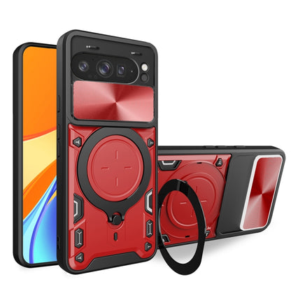 CD Texture Sliding Camshield Magnetic Holder Phone Case, For Google Pixel 10a, For Google Pixel 9 Pro XL, For Google Pixel 9 / 9 Pro, For Google Pixel 8a, For Google Pixel 8 Pro 5G, For Google Pixel 8 5G