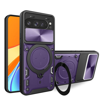CD Texture Sliding Camshield Magnetic Holder Phone Case, For Google Pixel 10a, For Google Pixel 9 Pro XL, For Google Pixel 9 / 9 Pro, For Google Pixel 8a, For Google Pixel 8 Pro 5G, For Google Pixel 8 5G