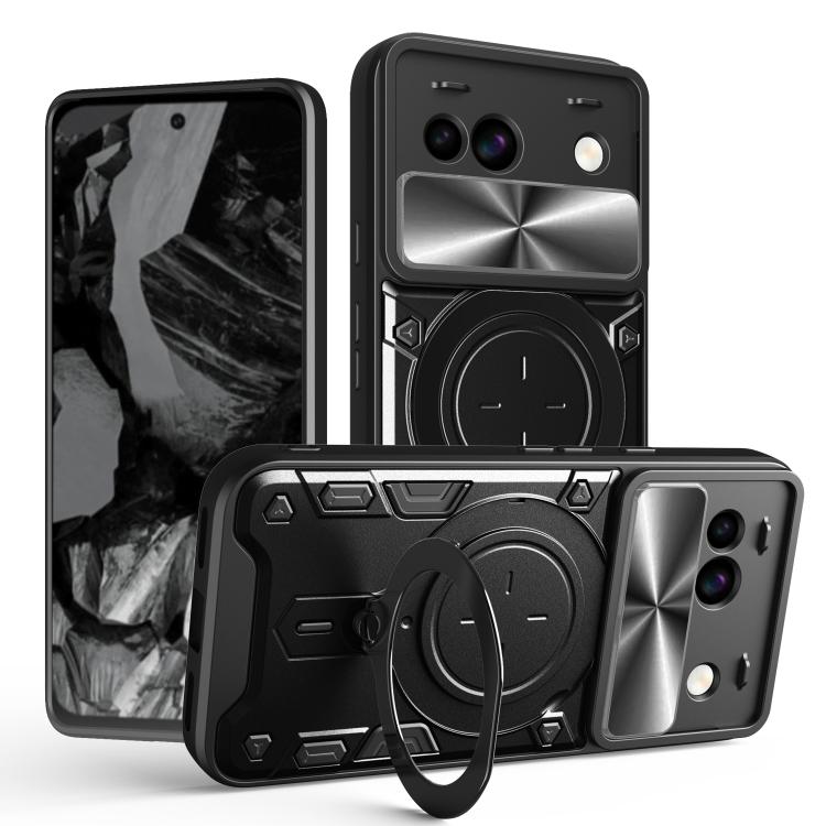 CD Texture Sliding Camshield Magnetic Holder Phone Case, For Google Pixel 10a, For Google Pixel 9 Pro XL, For Google Pixel 9 / 9 Pro, For Google Pixel 8a, For Google Pixel 8 Pro 5G, For Google Pixel 8 5G