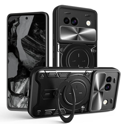 CD Texture Sliding Camshield Magnetic Holder Phone Case, For Google Pixel 10a, For Google Pixel 9 Pro XL, For Google Pixel 9 / 9 Pro, For Google Pixel 8a, For Google Pixel 8 Pro 5G, For Google Pixel 8 5G