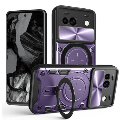 CD Texture Sliding Camshield Magnetic Holder Phone Case, For Google Pixel 10a, For Google Pixel 9 Pro XL, For Google Pixel 9 / 9 Pro, For Google Pixel 8a, For Google Pixel 8 Pro 5G, For Google Pixel 8 5G