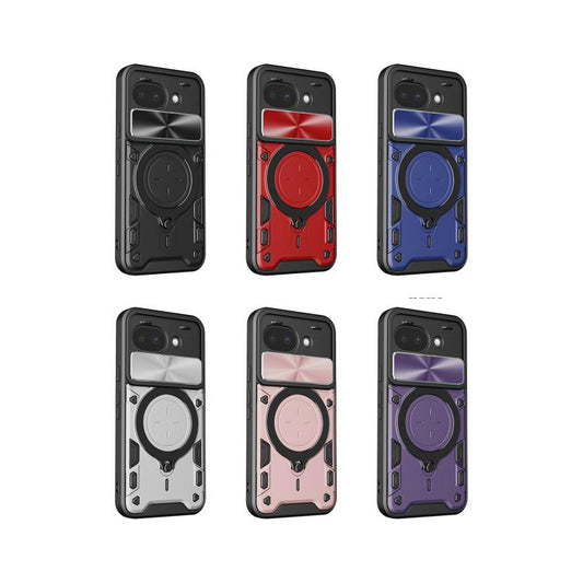CD Texture Sliding Camshield Magnetic Holder Phone Case, For Google Pixel 10a, For Google Pixel 9 Pro XL, For Google Pixel 9 / 9 Pro, For Google Pixel 8a, For Google Pixel 8 Pro 5G, For Google Pixel 8 5G