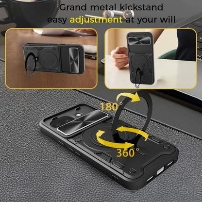 CD Texture Sliding Camshield Magnetic Holder Phone Case, For Google Pixel 10a, For Google Pixel 9 Pro XL, For Google Pixel 9 / 9 Pro, For Google Pixel 8a, For Google Pixel 8 Pro 5G, For Google Pixel 8 5G
