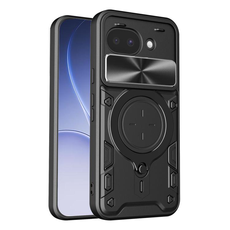 CD Texture Sliding Camshield Magnetic Holder Phone Case, For Google Pixel 10a, For Google Pixel 9 Pro XL, For Google Pixel 9 / 9 Pro, For Google Pixel 8a, For Google Pixel 8 Pro 5G, For Google Pixel 8 5G