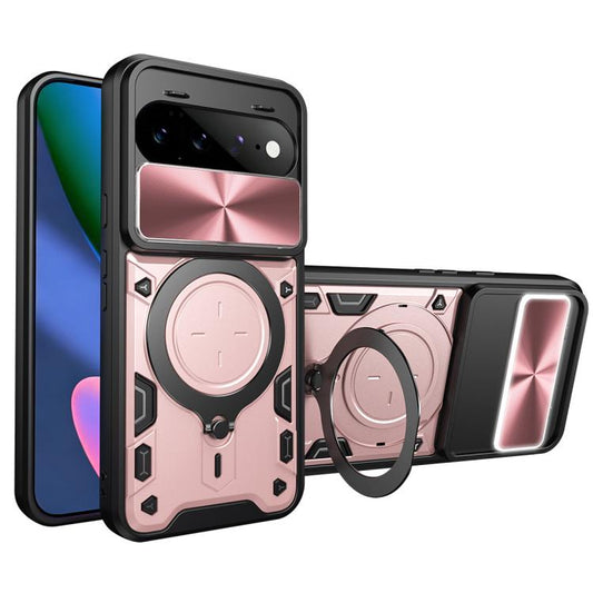 CD Texture Sliding Camshield Magnetic Holder Phone Case, For Google Pixel 11 Pro XL, For Google Pixel 10a, For Google Pixel 9 Pro XL, For Google Pixel 9 / 9 Pro, For Google Pixel 8a, For Google Pixel 8 Pro 5G, For Google Pixel 8 5G