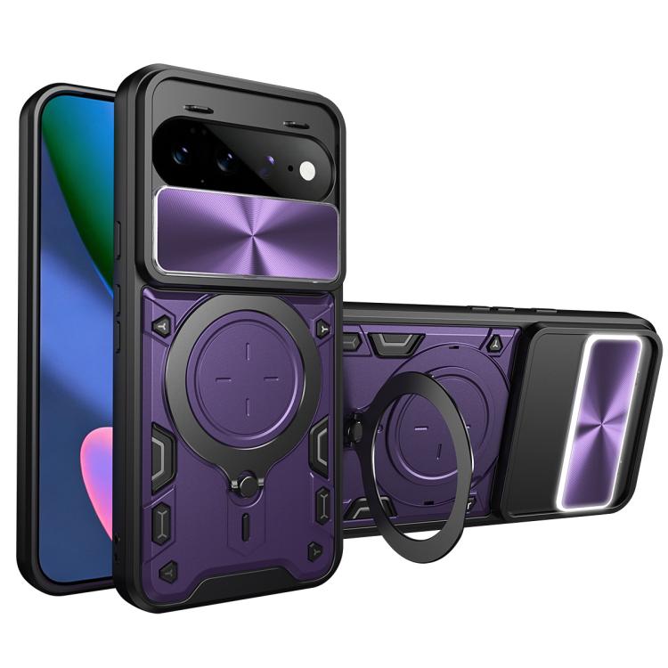 CD Texture Sliding Camshield Magnetic Holder Phone Case, For Google Pixel 11 Pro XL, For Google Pixel 10a, For Google Pixel 9 Pro XL, For Google Pixel 9 / 9 Pro, For Google Pixel 8a, For Google Pixel 8 Pro 5G, For Google Pixel 8 5G