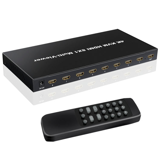NK-E80 4K 30Hz 8 In 1 Out HDMI 8-way Screen Splitter KVM Switch, EU Plug, US Plug, UK Plug, AU Plug