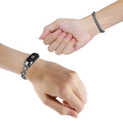Four-leaf Clover Diamond Metal Watch Band, For Xiaomi Mi Band 8, For Xiaomi Mi Band 7, For Xiaomi Mi Band 6 / 5