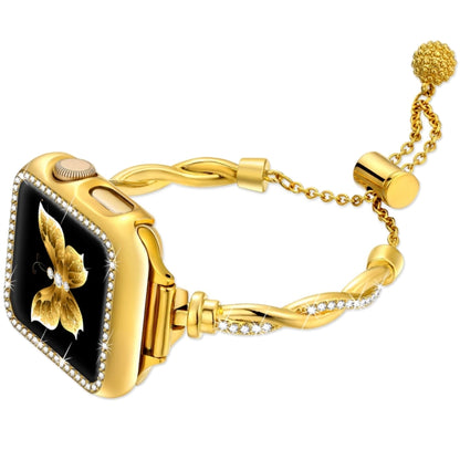 Twist Bracelet Diamond Metal Watch Band, For Apple Watch SE 2023 44mm, For Apple Watch SE 2023 40mm, For Apple Watch Ultra 2 49mm, For Apple Watch Series 9 45mm, For Apple Watch Series 9 41mm, For Apple Watch Ultra 49mm, For Apple Watch Series 8 41mm  ...