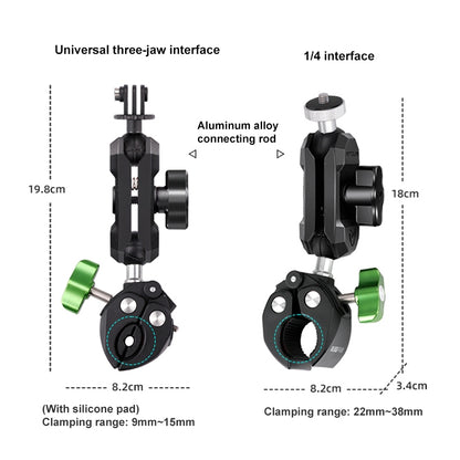 RUIGPRO Crab Clamp Action Camera Bracket, 1/4 Ball Head Mount, 1/4 Ball Head Mount with Rod, 3-claw Ball Head Mount, 3-claw Ball Head Mount with Rod, Dual-Head Crab, Dual-Head Crab with Selfie Stick, 1/4 Ball Head Dual-Head Crab with Selfie Stick������...