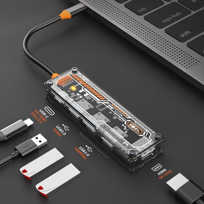 SW5H 5 in 1 Type-C to PD + USB3.0 + 2 x USB2.0 + HDMI HUB Docking Station, SW5H